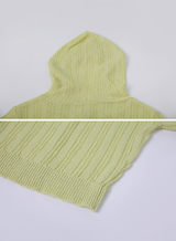 Hood Knit Short Sleeve Cardigan (4color)