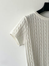 Twisted knitwear short-sleeved