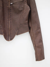 ピグメントウォッシュドレザージャケット / Pigmented Washed Leather Jacket - Brown