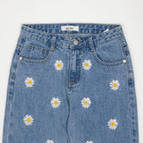 ストレートフィットフラワー刺繍デニムパンツ/IZ*ONE CHEWON, LOVELYZ KEI, ROCKET PUNCH YEONHEE WORN STRAIGHT FIT FLOWER EMBROIDERY DENIM PANTS [6663]