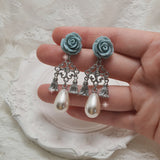 ミントローズシャンデリアピアス / Mint Rose Chandelier Piercing