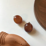 フォーミカペブルピアス [Brown]