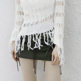 [NONCODE] Rumble Off-Shoulder Unbalanced Knitwear