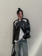 (UNISEX) ピース配色レーサージャケット