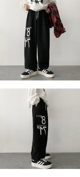 Numbering Wide Jogger Pants