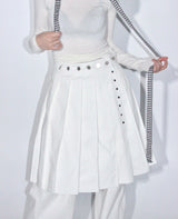 [pepe]cotton pleated wrap skirt (white)