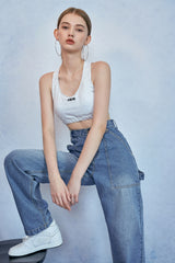 HIDE Cross Bra Top (White Melange) (6570976018550)