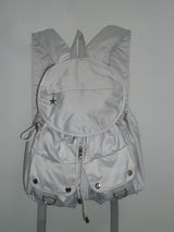 Gray round pocket backpack
