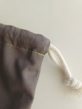 Two tone string pouch - dim gray L
