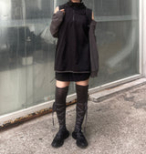 オフショルダースリットウィンドアノラックパーカー / shoulder slit wind anorak hood