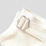 Side buckle corduroy pants (3color)