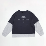 ブラックリストレタリングレイヤードTシャツ