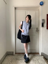 ストリングフードナイロンジップアップベスト/Lola String Hood Nylon Zip-up Vest