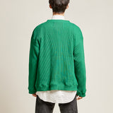 ２WAYジップアップワッフルカーディガン/DAMP 2-WAY ZIP-UP WAFFLE CARDIGAN_GREEN