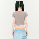 Symbol Scarf Cropped Short-Sleeved T-Shirt Cocoa