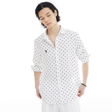 オーバーフィットドットプリントシャツ/OVERFIT DOT PRINT SHIRT-WHITE