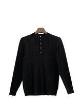 Button Placket Ribbed Knit Top (6684148334710)