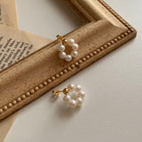 フレッシュウォーターパールフラワーボールゲストシルバーニードルピアス / ori Freshwater Pearl Flower Ball Guest Silver needle Earrings