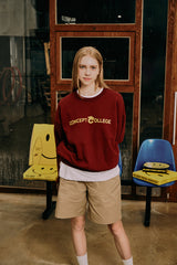 ベーシックラインロゴスウェットシャツ・バーガンディ［ユニセックス］ / Basic Line Logo Unisex Burgundy Sweat Shirt