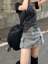 Y2k ツーポケットウォッシングベルトカーゴスカート / Y2k Two-Pocket Washing Belt Cargo Skirt