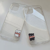 ホワイト - サムキャットマフラーカップルスマホケース