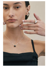Crystal Heart Necklace (Black)