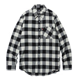 オーバーフィットフランネルシャツ/OVERFIT FLANNEL SHIRTS-WHITE+BLACK