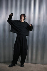 H-T CARGO BALLOON SWEAT PANTS (Black) / カーゴバルーンスウェットパンツ