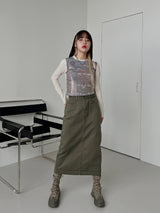 ヴィンセント カラー マッチング クロップド Tシャツ /  color matching cropped T-shirt (2color)