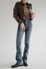 レザージップアップジャケット / Leather Zip-Up Jacket (2color)