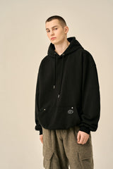 OVERSIZED MINI LOGO HOOD - BLACK