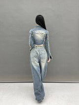 ジェンダメージワイドデニムパンツ/[High quality] 790. Jen damage wide denim pt
