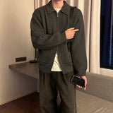 チップハチカラージップアップニットウェア / Chip Hachi Collar Zip-Up Knitwear (5 colors)