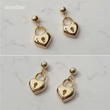ゴールドハートロックピアス