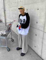 ハートラグランオーバーフードTシャツ/No.9674 heart raglan over hood T (3color)