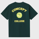 テニスボールクルーネックダークグリーンユニセックスTシャツ / Tennis ball crew neck dark green Unisex T-shirt