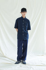 フロントシームツーウェイワイドスウェットパンツ / FRONT SEAM 2WAY WIDE SWEAT PANTS NAVY (6554443513974)