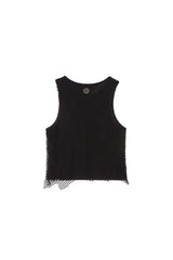 [23SS LSD COLLECTION] メッシュレイヤードノースリーブトップ / [23SS LSD COLLECTION] Mesh Layered sleeveless Top_Black