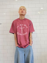 VENTIQUE ピグメントジーザス半袖Tシャツ