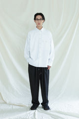 UTILITY CURVED POCKET OXFORD SHIRT WHITE (6554667810934)