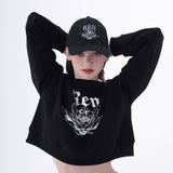 Renクロップスウェットシャツ/0 9 Ren crop sweatshirt - BLACK