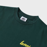 テニスボールクルーネックダークグリーンユニセックスTシャツ / Tennis ball crew neck dark green Unisex T-shirt