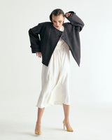 W.BYRDEYE WOOL BELTED CROPPED COAT - DARK GRAY (6636057788534)