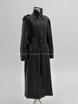 Double leather long coat