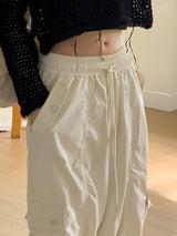 ヒュタベルトナイロンカーゴベンダブルロングワイドパンツ