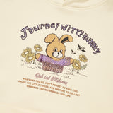WITTY BUNNY PATCHWORK GRAPHIC NAPPING HOODIE [IVORY]
