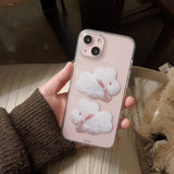 コットンバニーポポジェリーハードアイフォンケース/Cotton bunny popo Jelly Hard phone case ivory