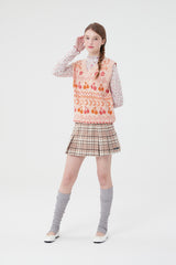 チェリーパターンニットベスト/ CHERRY PATTERN KNIT VEST [PINK]