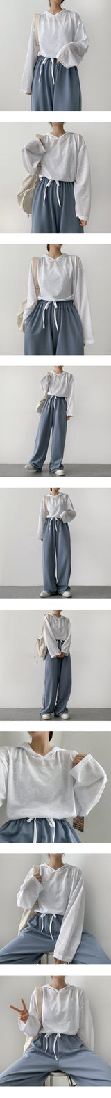Hokesum Maureen String Cropped Hoodie