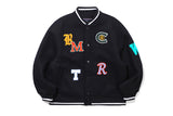 OUT FONT WOOL VARSITY JACKET